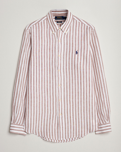 Herr | Udda kavaj | Polo Ralph Lauren | Custom Fit Striped Linen Shirt Khaki/White