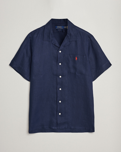 Herr | Preppy Authentic | Polo Ralph Lauren | Linen Pocket Short Sleeve Shirt Newport Navy