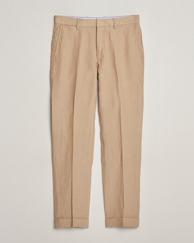Herr | Linnebyxor | Polo Ralph Lauren | Linen Pleated Trousers Coastal Beige