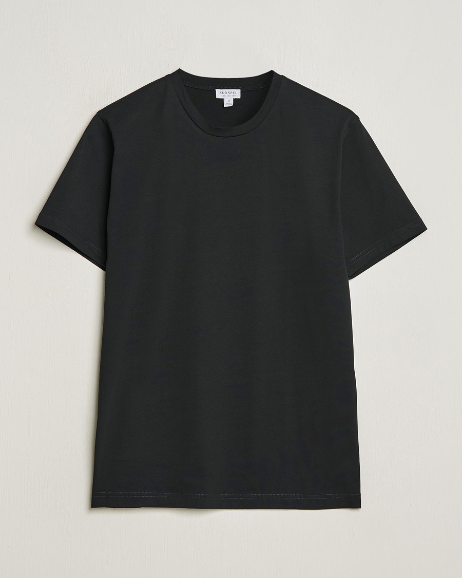 Herr | Svarta t-shirts | Sunspel | Riviera Midweight T-Shirt Black