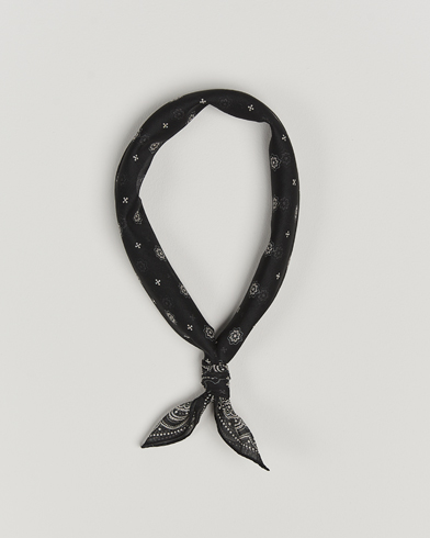 Herr | Scarves | Amanda Christensen | Cotton Voilé Printed Medallion Bandana Black