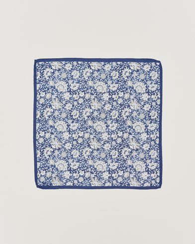 Herr | Näsdukar | Amanda Christensen | Silk Oxford Printed Flower Pocket Square Navy