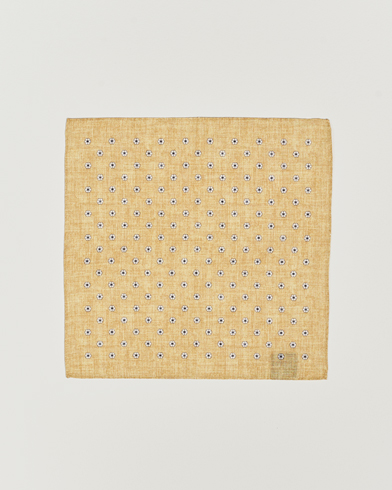 Herr | Näsdukar | Amanda Christensen | Linen Printed Flower Pocket Square Yellow