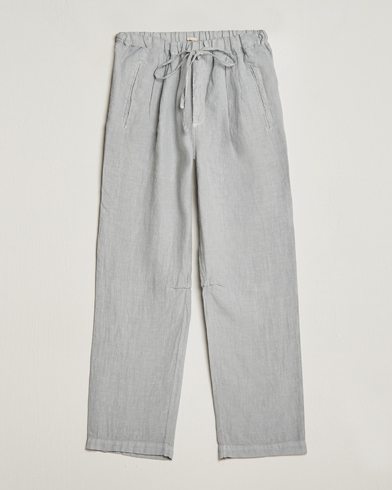 Herr | Linnebyxor | Massimo Alba | Keywest Linen Drawstring Pants Light Grey