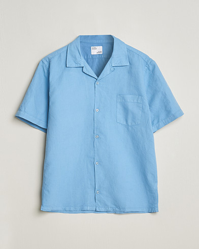 Herr | Linneskjortor | Colorful Standard | Cotton/Linen Short Sleeve Shirt Seaside Blue