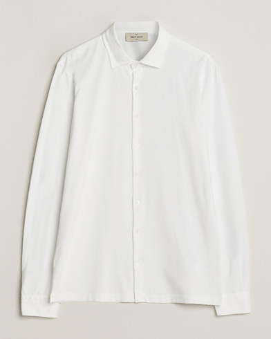 Herr | Pikéskjortor | Gran Sasso | Washed Cotton Jersey Shirt White