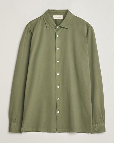 Herr | Pikéskjortor | Gran Sasso | Washed Cotton Jersey Shirt Green