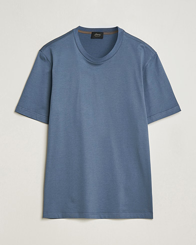 Herr |  | Brioni | Short Sleeve Cotton T-Shirt Petroleum