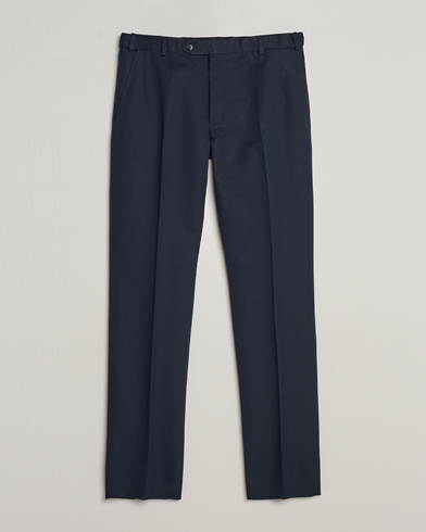 Herr | Quiet Luxury | Brioni | Cotton/Linen Sport Trousers Navy