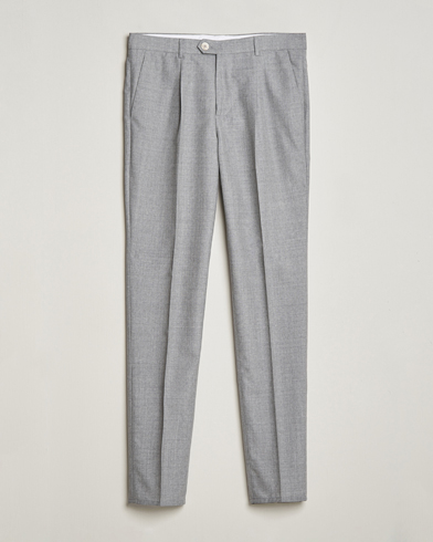  Pleated Wool Trousers Light Grey