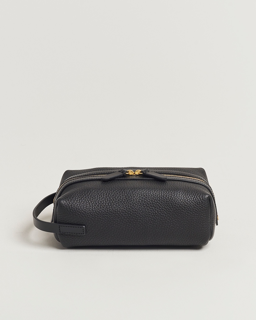 Mismo Groom Pebbled Leather Washbag Black – Svart