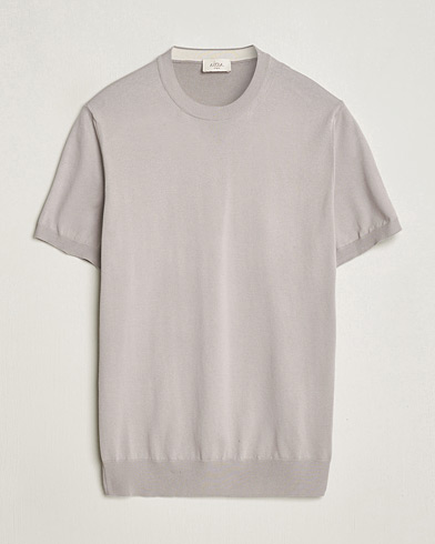 Herr | Altea | Altea | Extrafine Cotton Knit T-Shirt Taupe