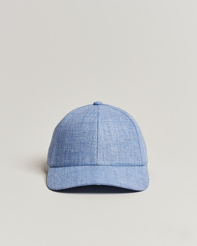 Herr | Accessoarer | Varsity Headwear | Linen Baseball Cap Azure Blue