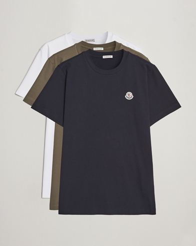 Herr | Multipack | Moncler | 3-Pack T-Shirt Black/Military/White