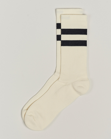 Herr |  | Sweyd | Two Stripe Cotton Socks White/Black
