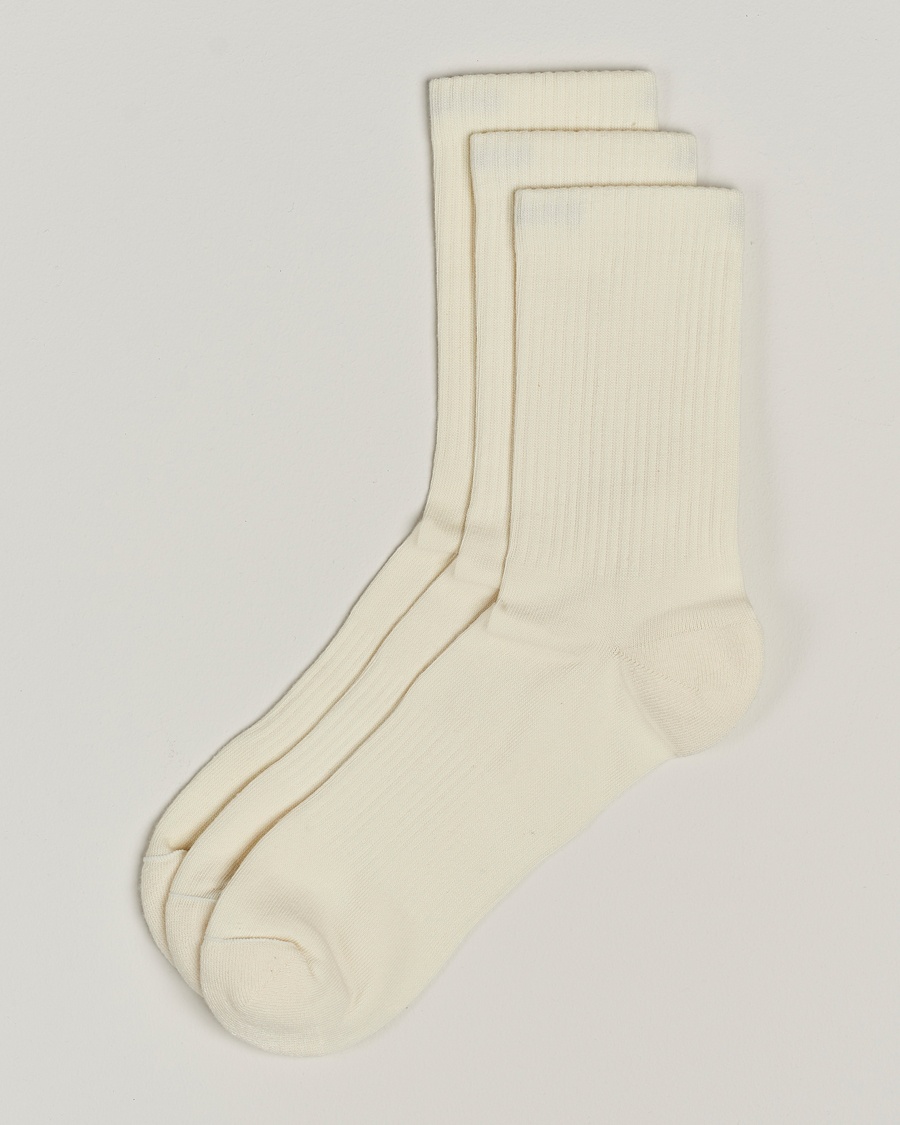 Sweyd 3-Pack Crew Cotton Socks White – Vit