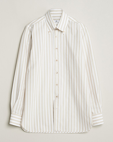 Herr | Avdelningar | 100Hands | Striped Cotton Shirt Brown/White