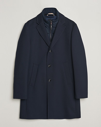 Herr | Höstjackor | BOSS BLACK | Hyde Cotton Coat Dark Blue