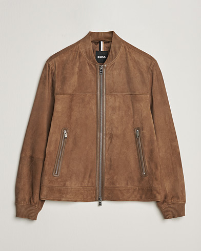 Herr | Dressade jackor | BOSS BLACK | Malbano Leather Jacket Open Brown