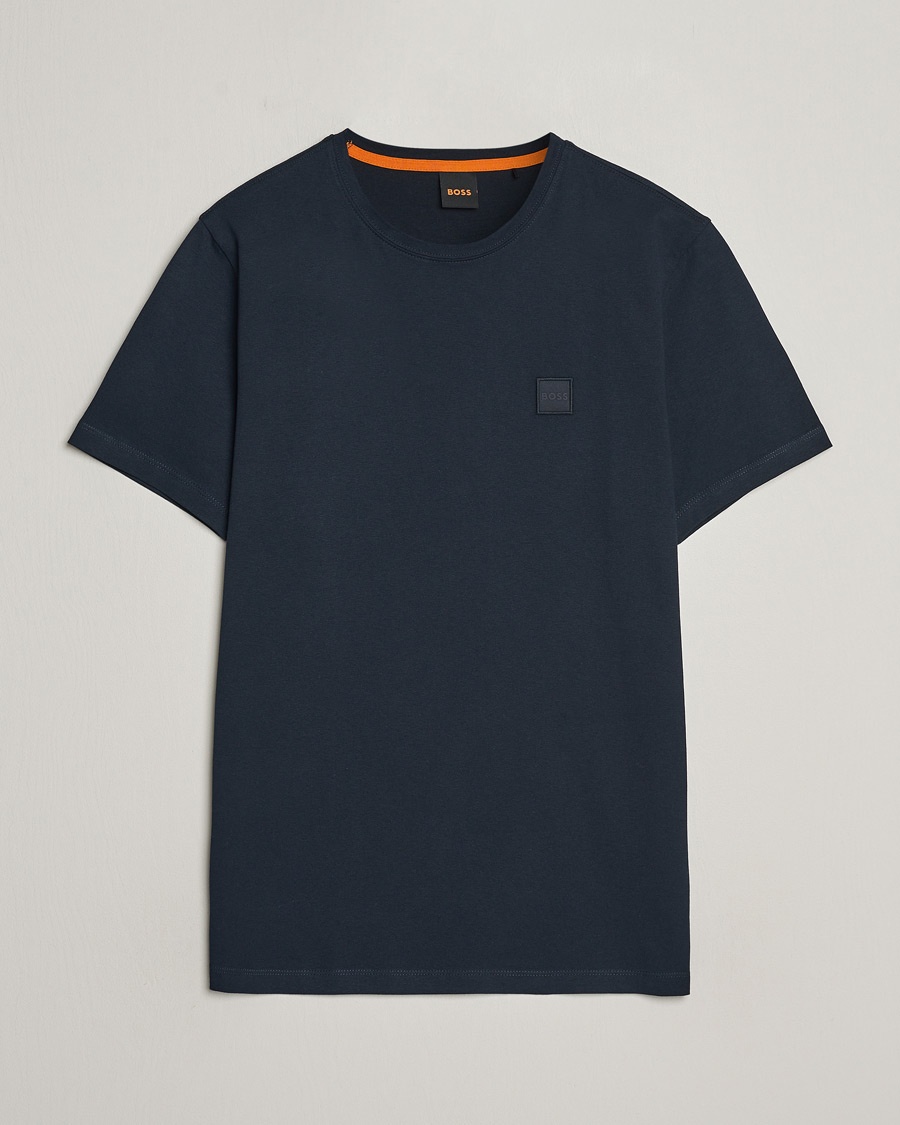 BOSS ORANGE Tales Logo Crew Neck T-Shirt Dark Blue – Blå