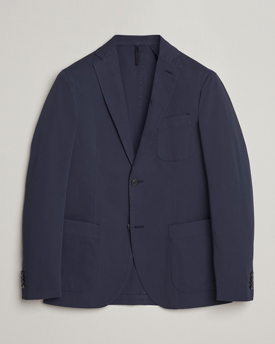 Herr | Bomullskavajer | Incotex | Unconstructed Comfort Cotton Blazer Navy