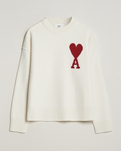  Big Heart Wool Sweater Off White