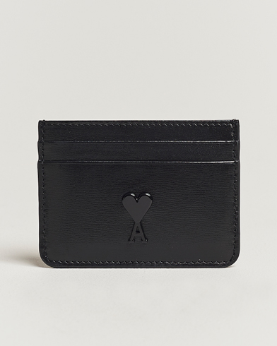 Herr | Plånböcker | AMI | Tonal Heart Logo Leather Card Holder Black
