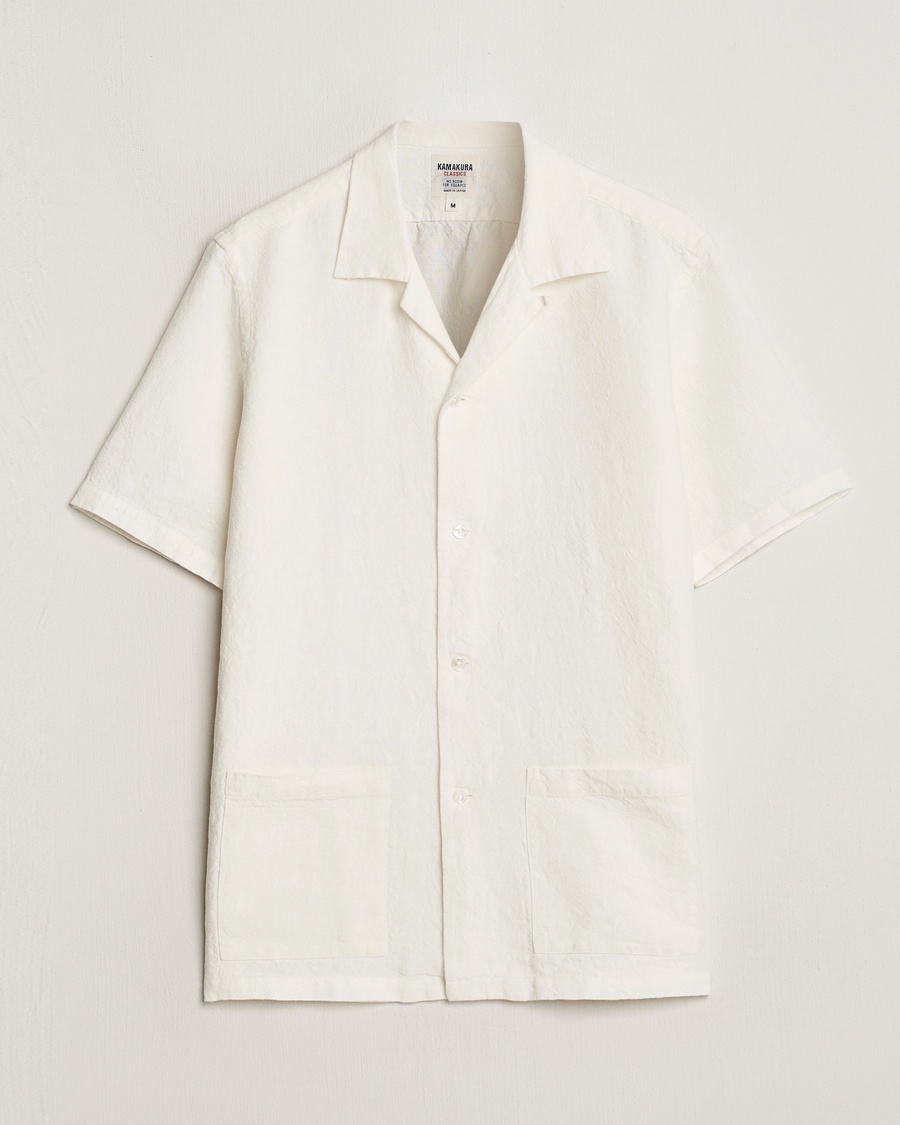 Kamakura Shirts Vintage Ivy Heavy Linen Beach Shirt White – Vit