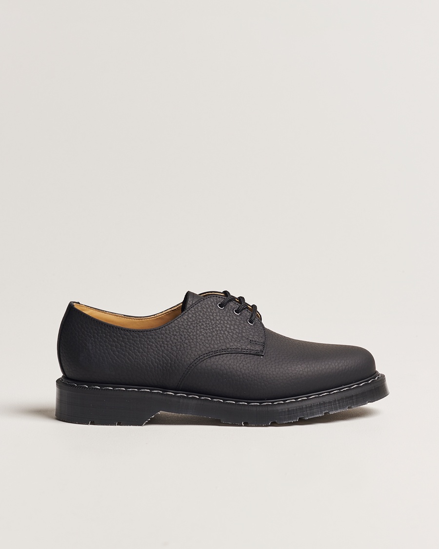 Solovair 3 Eye Gibson Shoe Black Grain – Svart