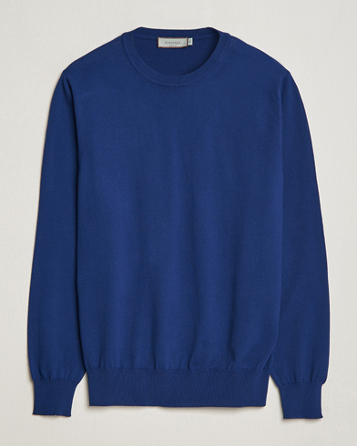 Herr | Canali | Canali | Cotton Crew Neck Pullover Royal Blue