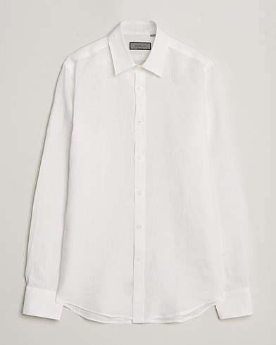 Herr | Canali | Canali | Slim Fit Linen Sport Shirt White