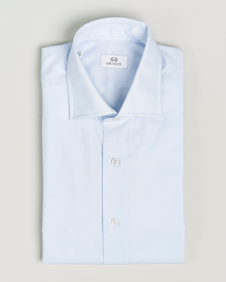  Cotton Twill Dress Shirt Light Blue