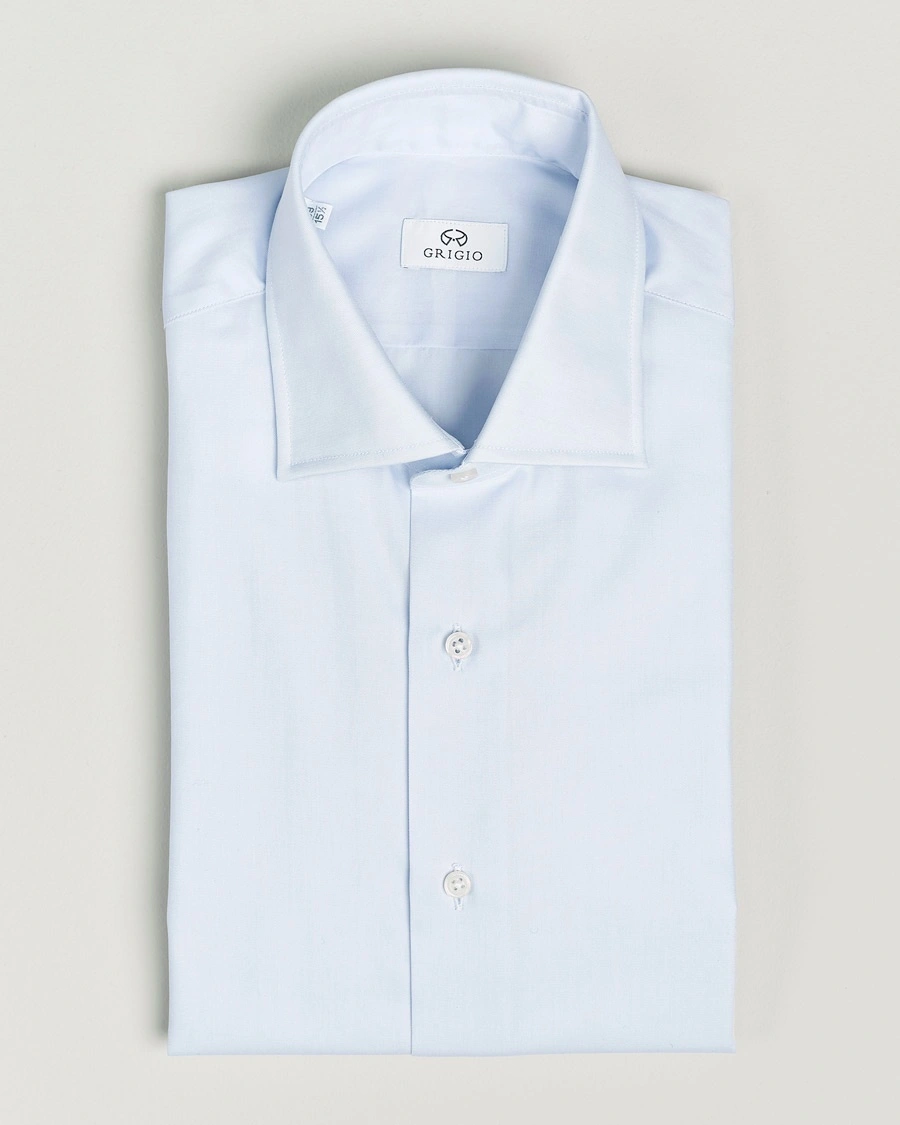 Herr | Formella | Grigio | Cotton Twill Dress Shirt Light Blue