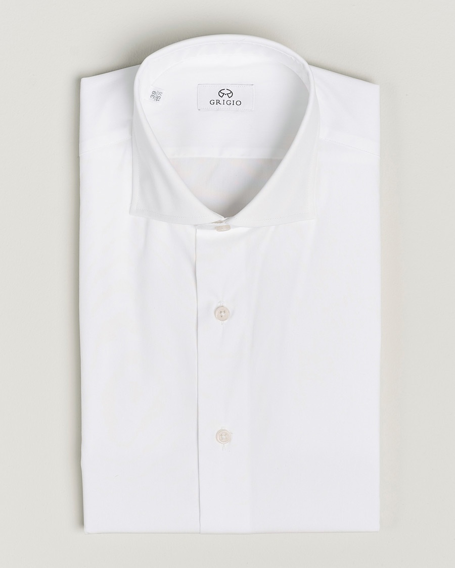 Herr | | Grigio | Comfort Stretch Dress Shirt White