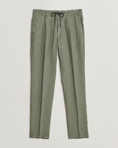 Herr | Linnebyxor | BOSS BLACK | Genius Slim Fit Linen Pants Open Green
