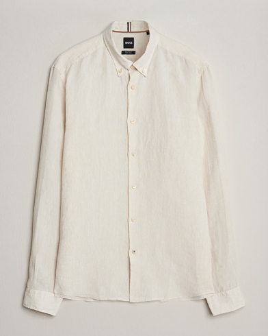 Herr | Linneskjortor | BOSS BLACK | Liam Linen Shirt Open White