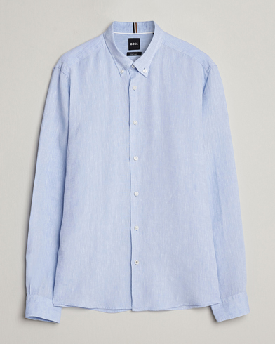 Herr | Linneskjortor | BOSS BLACK | Liam Linen Shirt Light Blue