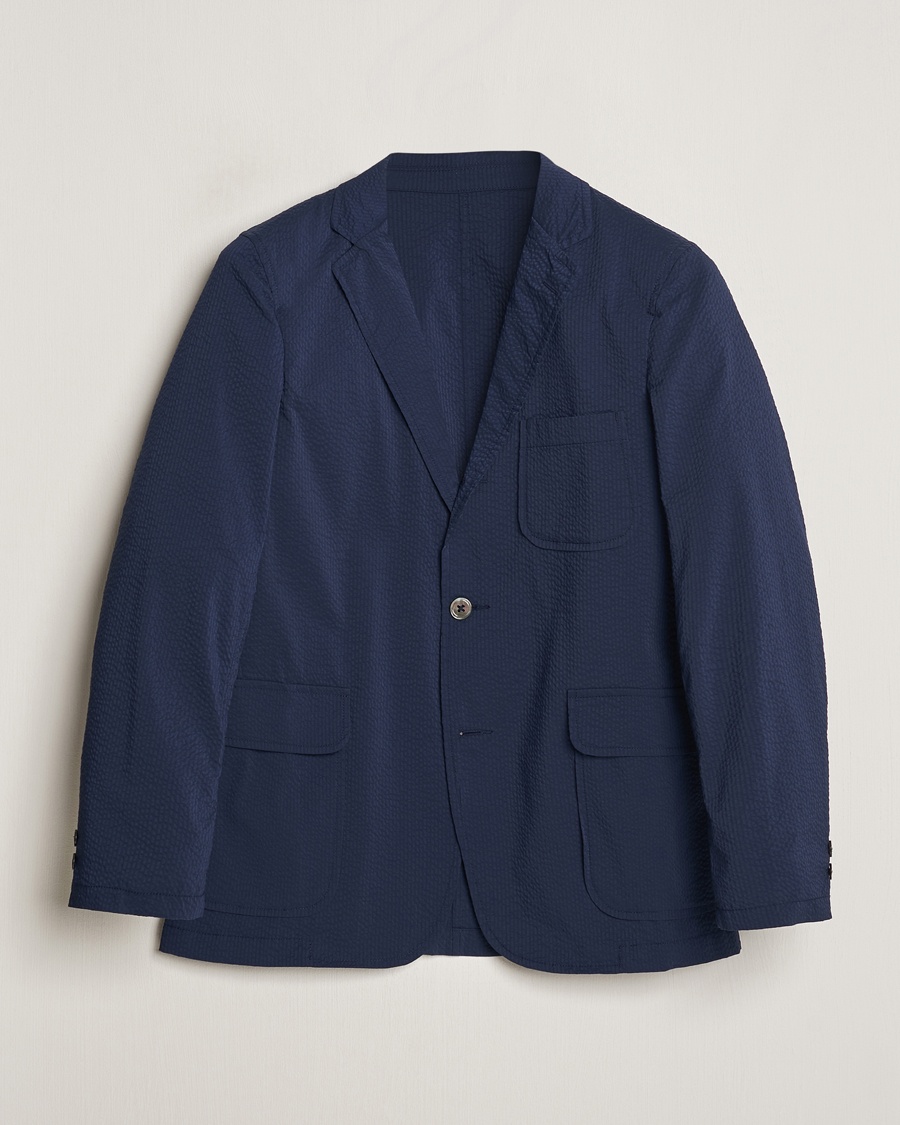 Herr | BEAMS PLUS | BEAMS PLUS | Seersucker Blazer Navy