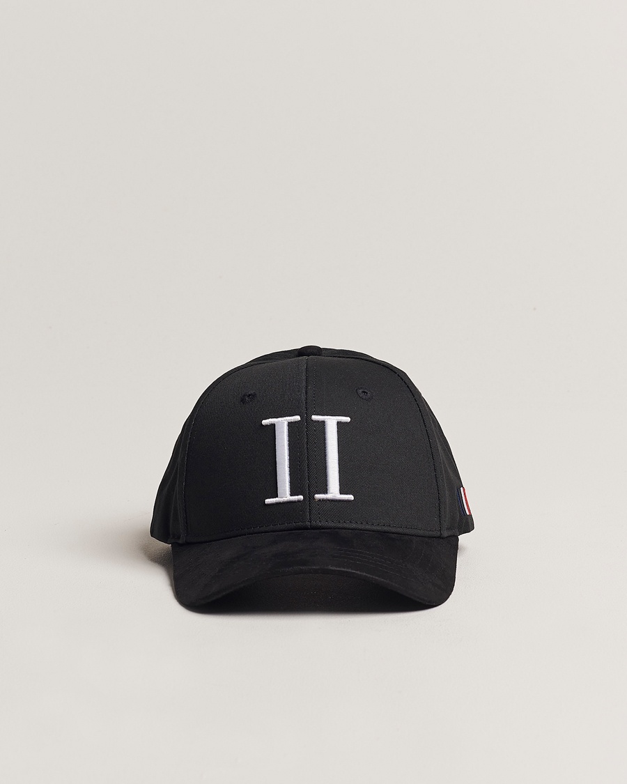 LES DEUX Baseball Cap Suede II Black/White – Svart