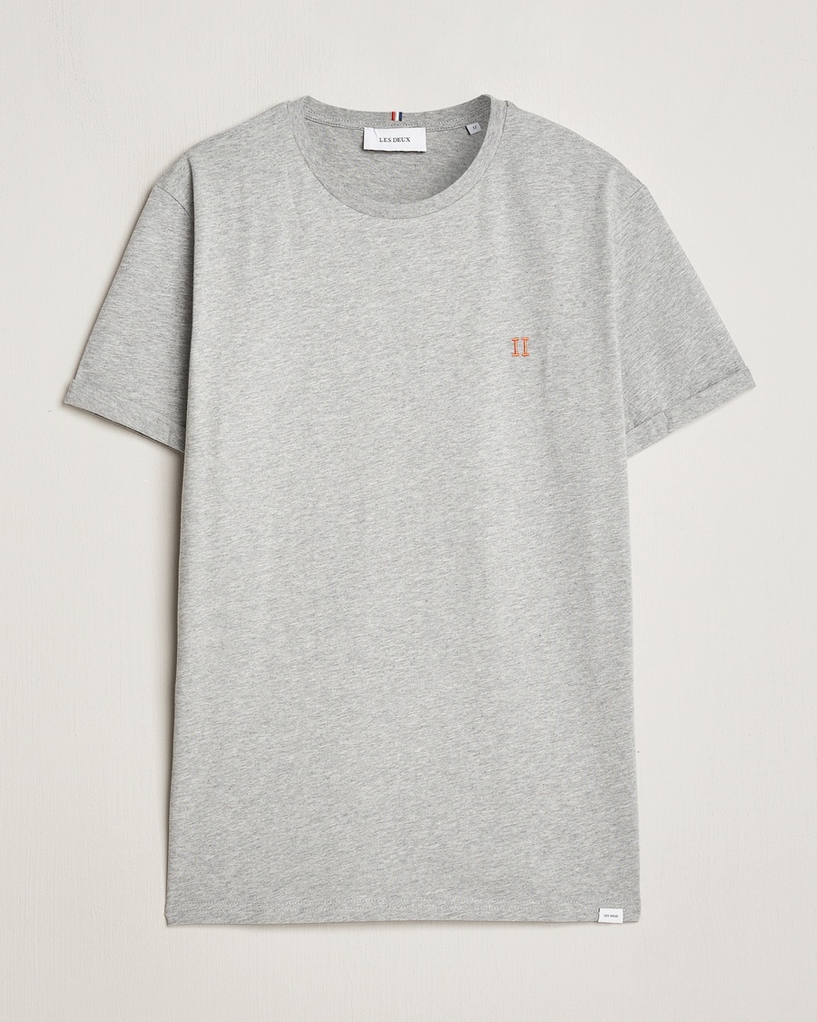 LES DEUX Nørregaard Cotton T-Shirt Grey Melange – Grå