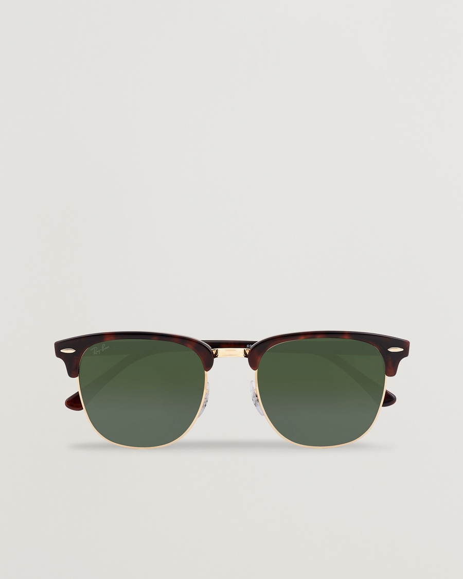 Ray-Ban Clubmaster Sunglasses Mock Tortoise/Crystal Green – Grön