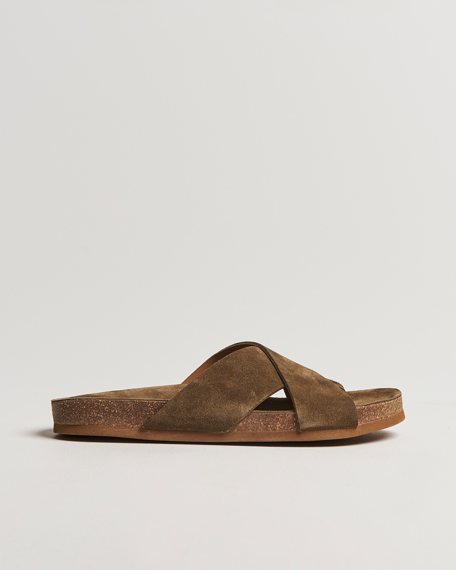 Herr | | Myrqvist | Solvik Sandals Moss Green Suede