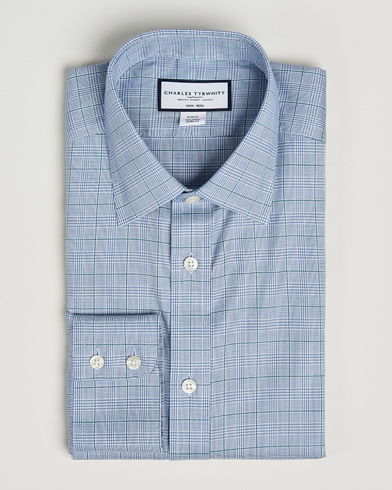 Herr | Skjortor | Charles Tyrwhitt | Slim Fit Non Iron Prince of Wales Shirt Indigo Blue