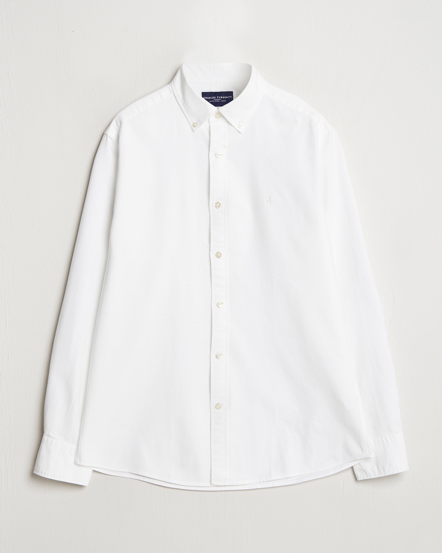Charles Tyrwhitt Button Down Stretch Oxford Shirt White – Vit