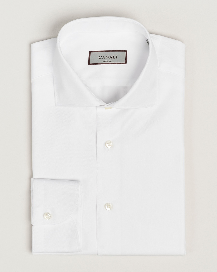 Canali Slim Fit Cotton Shirt White – Vit