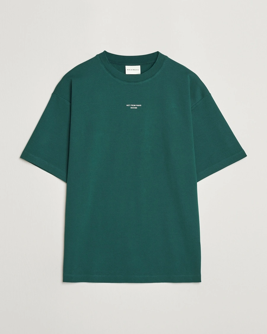 Drôle de Monsieur Classic Slogan T-Shirt Dark Green – Grön