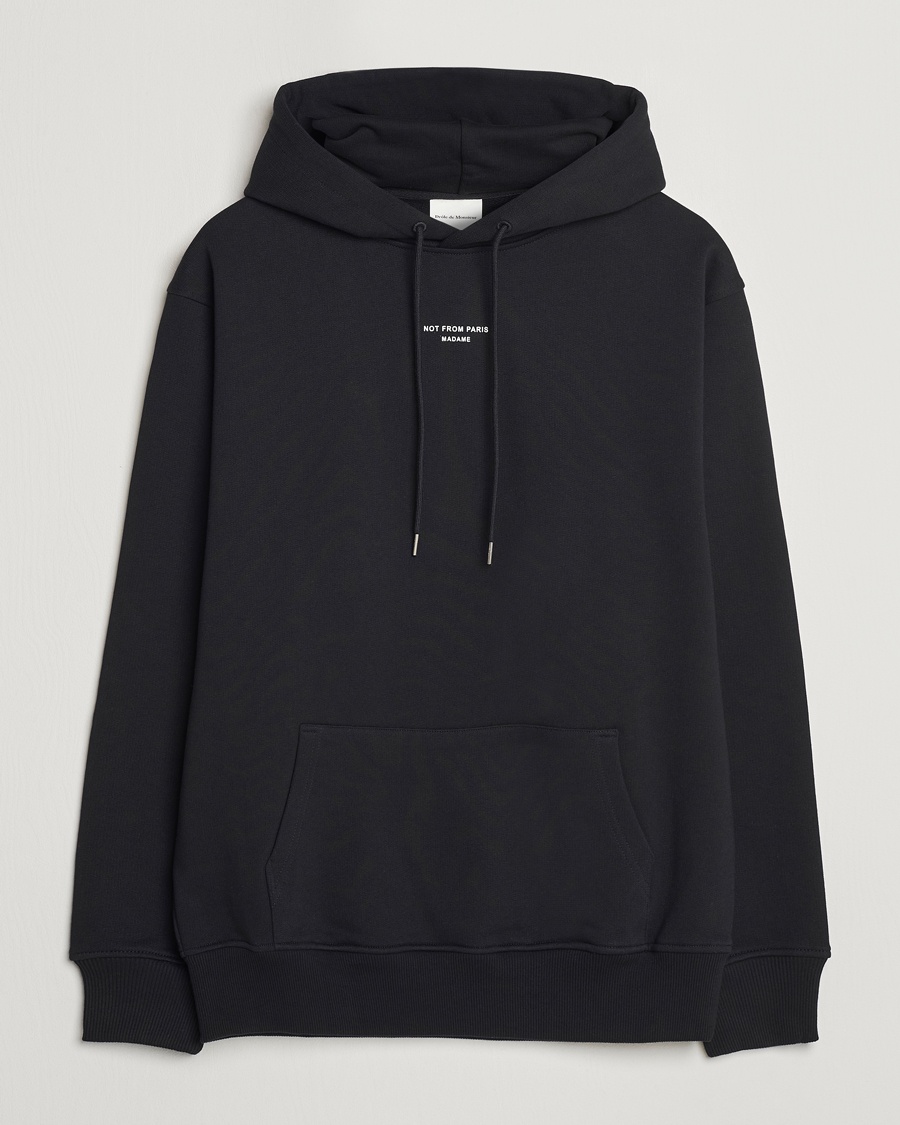 Drôle de Monsieur Classic Slogan Hoodie Black – Svart