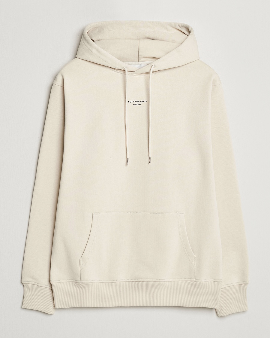 Drôle de Monsieur Classic Slogan Hoodie Mastic – Beige