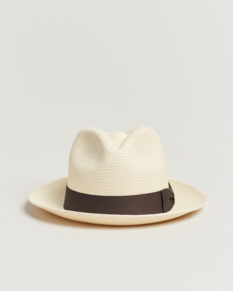 Wigéns Trilby Panama Hat White/Dark Brown – Vit