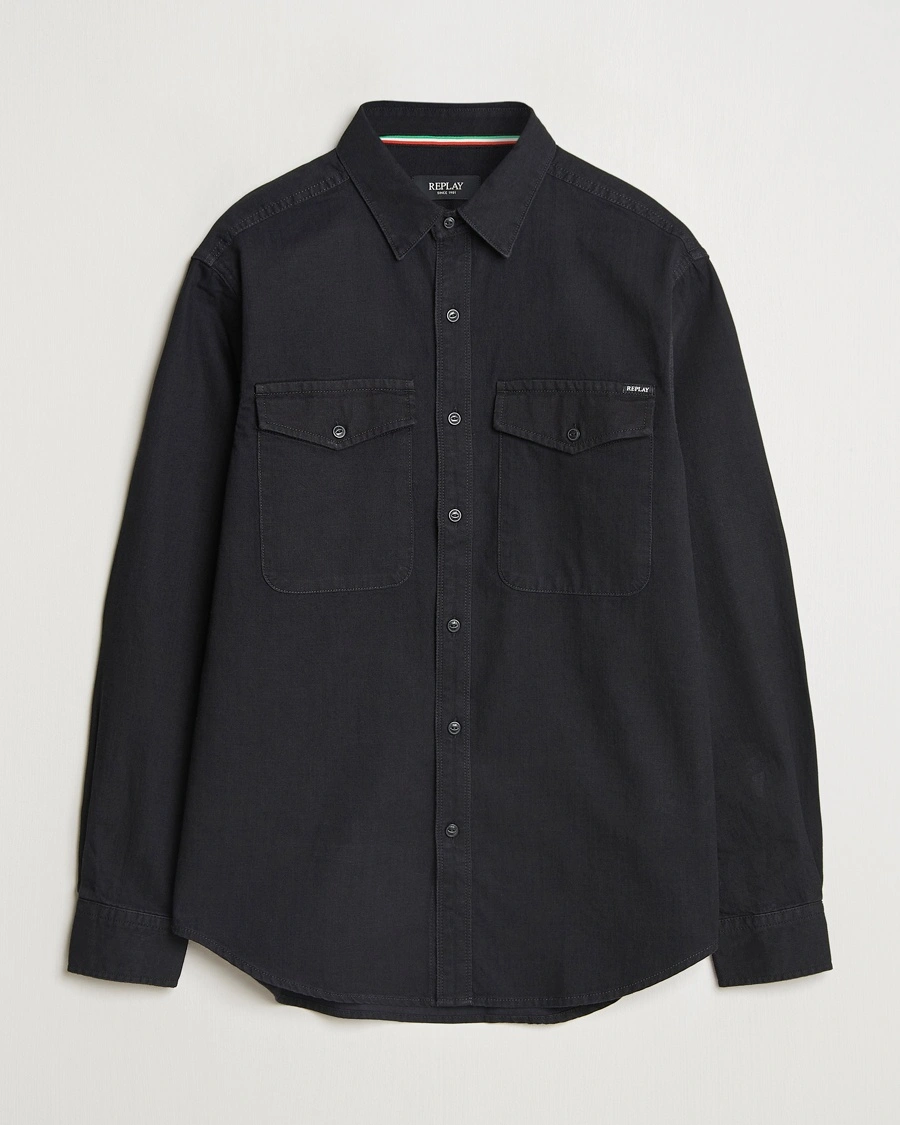 Herr | Skjortor | Replay | Denim Shirt Washed Black